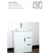 ECT White stone to.1 Or 3 t.H White, gloss finish cabinet W750*D460*H860mm